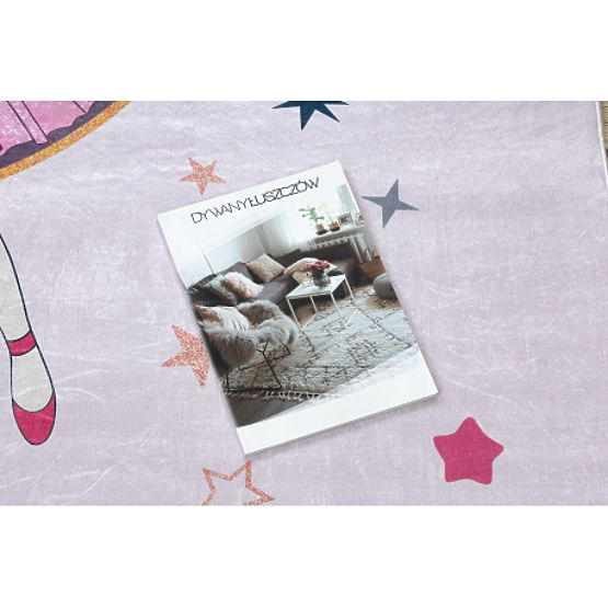 Tapis de bain antidérapant BAMBINO 48060 Princesse, étoiles pour enfants - rose