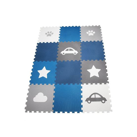 Tapis de jeu en mousse 12 pcs - Nuage, voiture, chaussure, étoiles