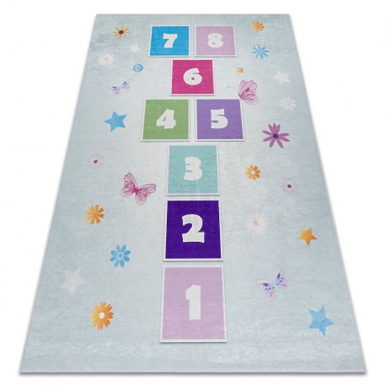 Tapis de lavage BAMBINO 1075 saut, chiffres pour enfants antidérapant - vert