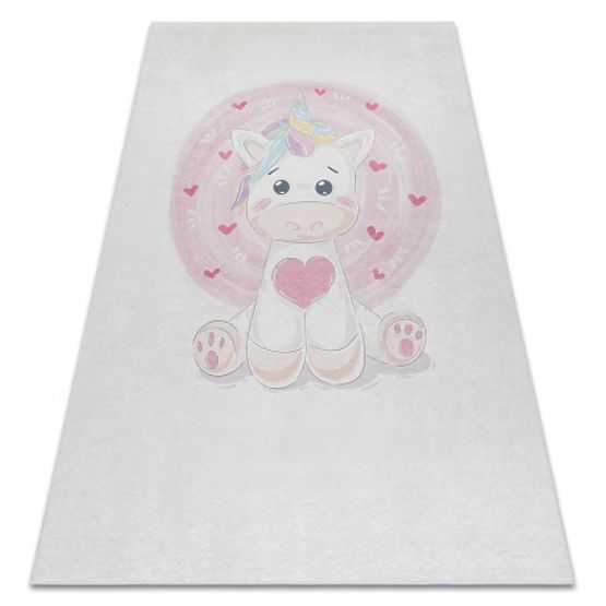 Tapis de lavage BAMBINO 1128 Licorne pour enfants antidérapant - crème