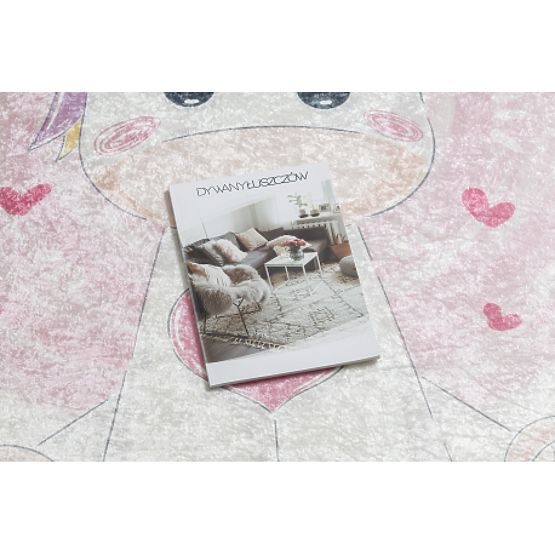 Tapis de lavage BAMBINO 1128 Licorne pour enfants antidérapant - crème