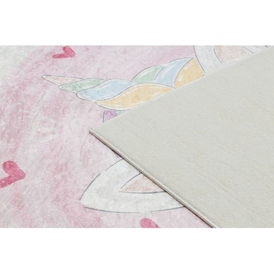 Tapis de lavage BAMBINO 1128 Licorne pour enfants antidérapant - crème