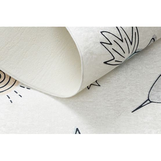 Tapis de lavage BAMBINO 1278 Fusée spatiale pour enfants antidérapant - crème