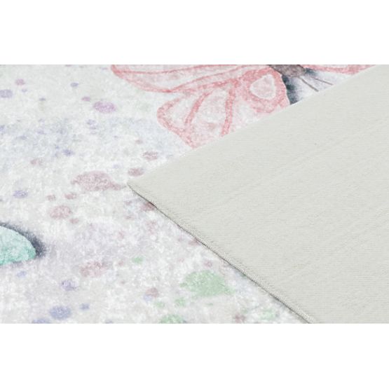 Tapis de lavage BAMBINO 1610 Papillons pour enfants antidérapant - crème