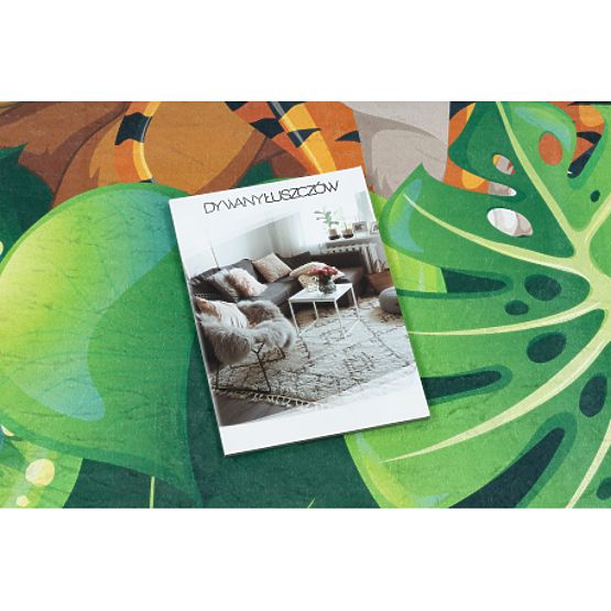 Tapis de lavage BAMBINO 2651 Animaux, jungle pour enfants antidérapant - vert / marron