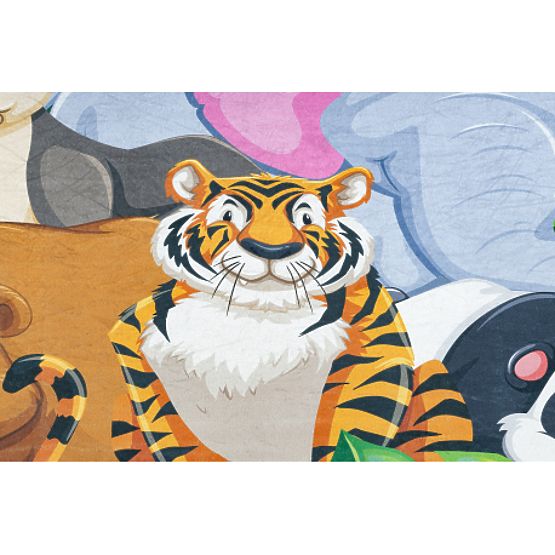 Tapis de lavage BAMBINO 2651 Animaux, jungle pour enfants antidérapant - vert / marron