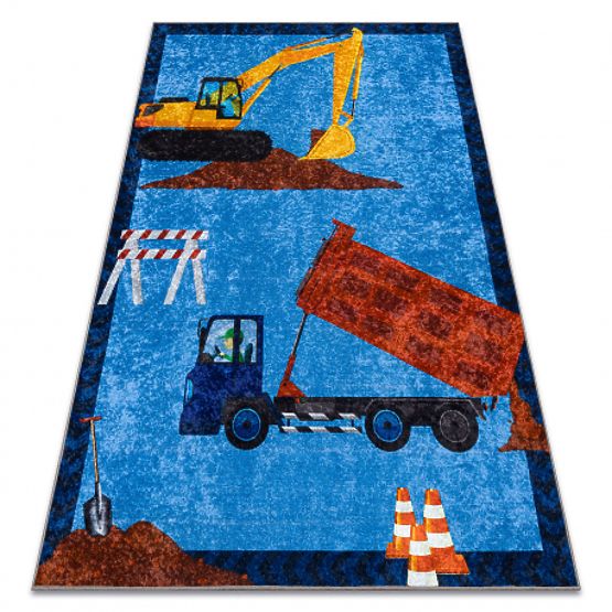 Tapis de lavage JUNIOR 51827.803 Camion, pelleteuse pour enfants antidérapant - bleu