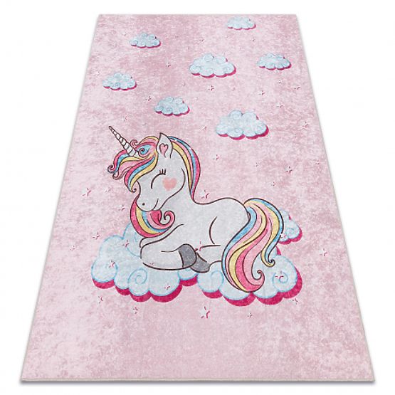 Tapis de lavage JUNIOR 51855.804 Licorne, nuages pour enfants antidérapant - rose