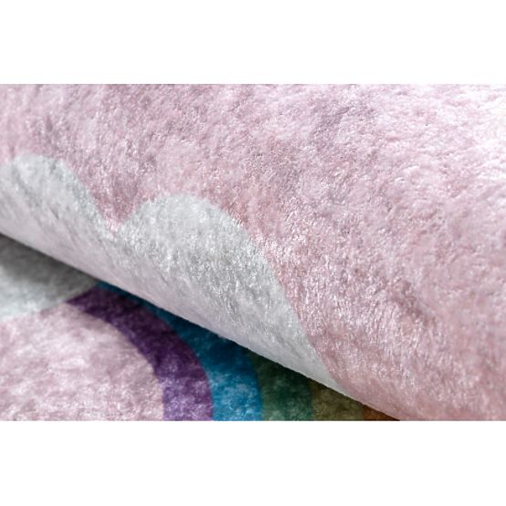 Tapis de lavage JUNIOR 52063.802 Arc-en-ciel, nuages pour enfants antidérapant - rose