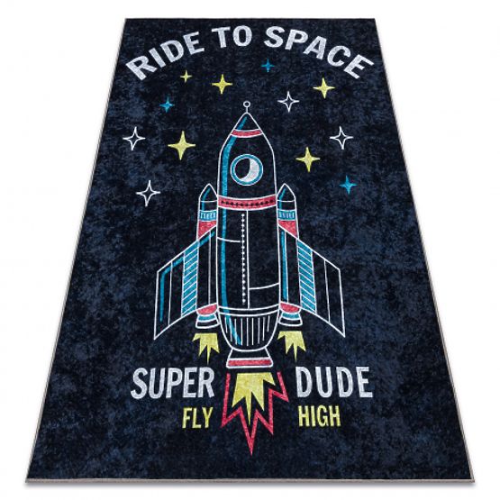 Tapis de lavage JUNIOR 52069.801 Fusée spatiale pour enfants antidérapant - noir