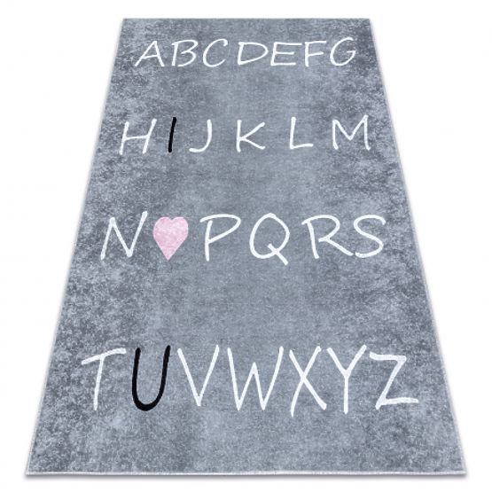 Tapis de lavage JUNIOR 52106.801 Abécédaire pour enfants antidérapant - gris
