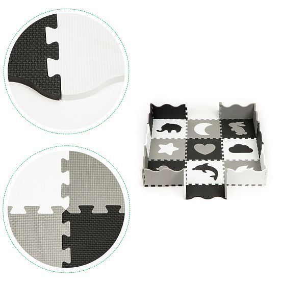 Tapis en mousse avec bordure puzzle piscine sèche 25 pièces ECOTOYS