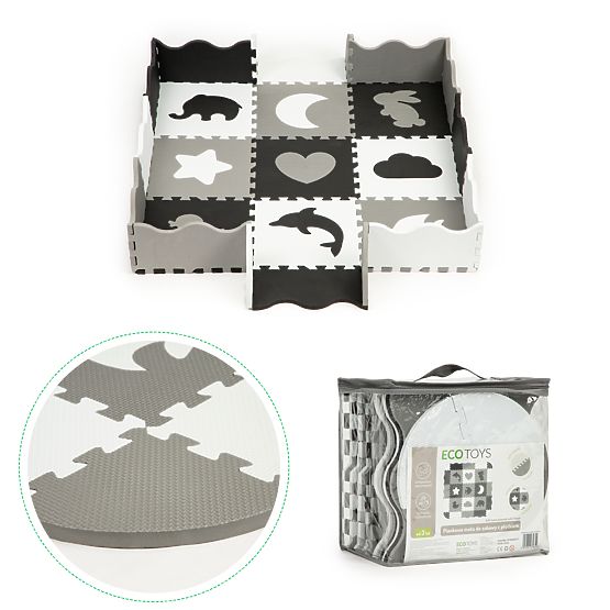 Tapis en mousse avec bordure puzzle piscine sèche 25 pièces ECOTOYS