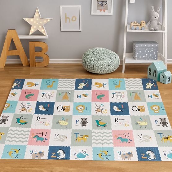 Tapis en mousse pour enfants 200x150 cm éducatif réversible pliable toise alphabet ECOTOYS