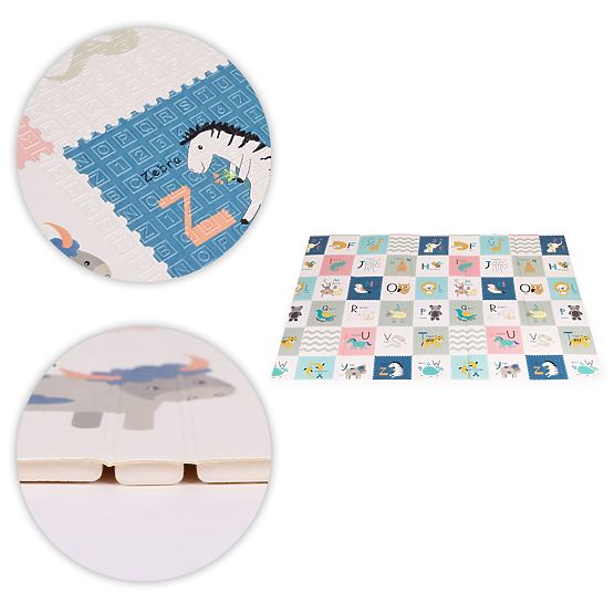 Tapis en mousse pour enfants 200x150 cm éducatif réversible pliable toise alphabet ECOTOYS