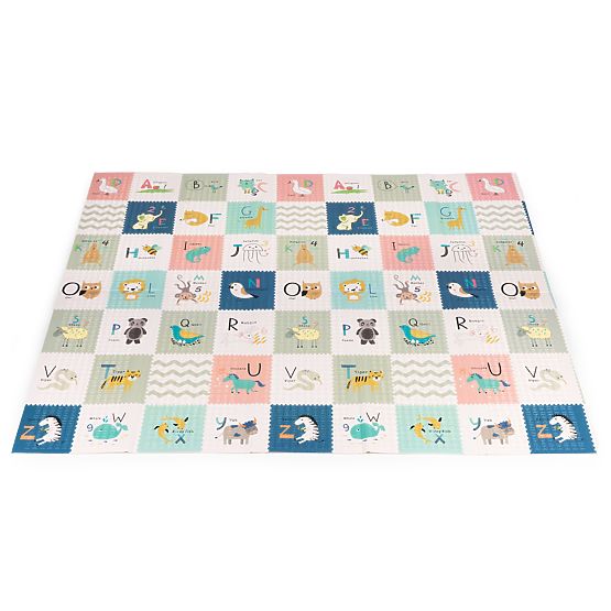 Tapis en mousse pour enfants 200x180 cm éducatif réversible pliable échelle de croissance alphabet E
