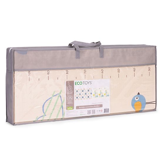 Tapis en mousse pour enfants 200x180 cm éducatif réversible pliable échelle de croissance alphabet E