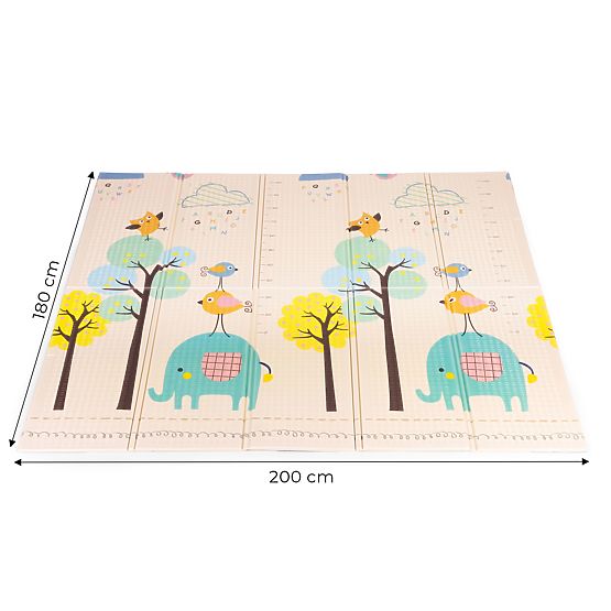 Tapis en mousse pour enfants 200x180 cm éducatif réversible pliable échelle de croissance alphabet E
