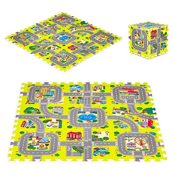 Tapis en mousse pour enfants ville 9 pièces 90,5x90,5 cm IPLAY