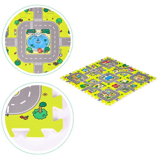 Tapis en mousse pour enfants ville 9 pièces 90,5x90,5 cm IPLAY