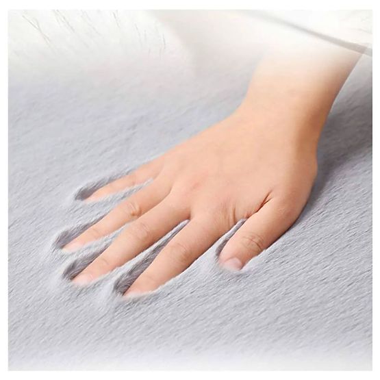 Tapis en soie de lapin - gris foncé