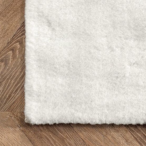 Tapis en soie Rabbit - Blanc Écru