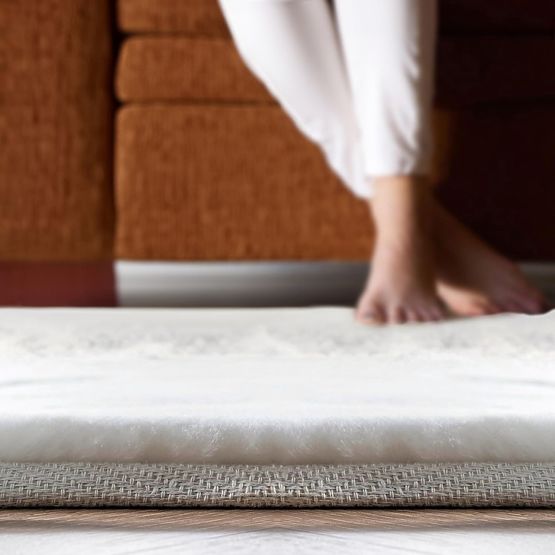 Tapis en soie Rabbit - Blanc Écru