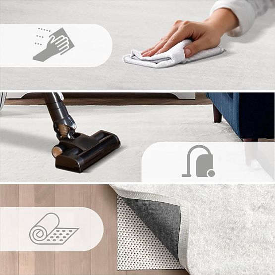 Tapis en soie Rabbit - Blanc Écru