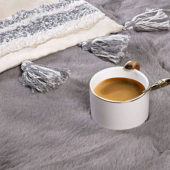 Tapis en soie Rabbit - Blanc Écru