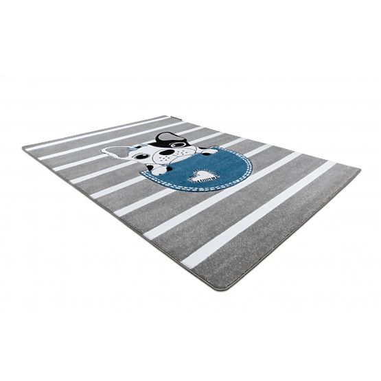 Tapis enfant PETIT - Bulldog - gris-blanc