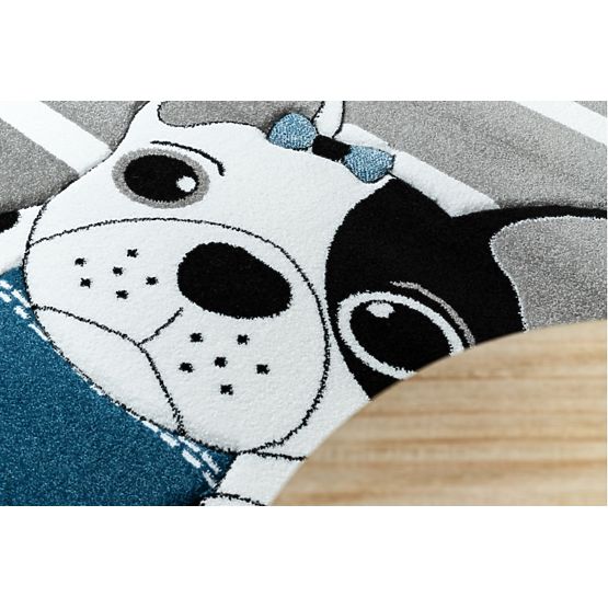 Tapis enfant PETIT - Bulldog - gris-blanc