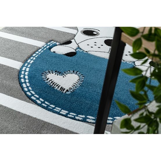 Tapis enfant PETIT - Bulldog - gris-blanc