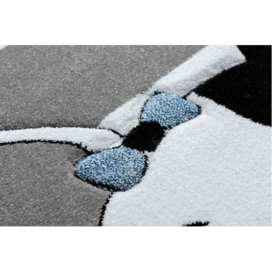 Tapis enfant PETIT - Bulldog - gris-blanc