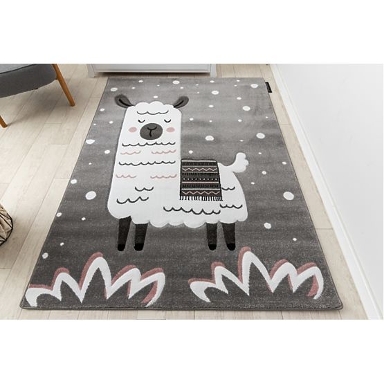 Tapis enfant PETIT - Lama - gris