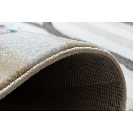 Tapis enfant PETIT - Oiseaux - beige-blanc