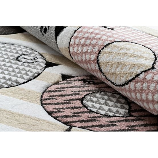 Tapis enfant PETIT - Oiseaux - beige-blanc