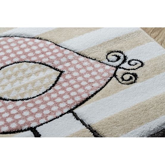 Tapis enfant PETIT - Oiseaux - beige-blanc