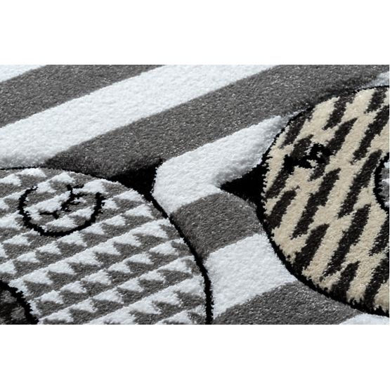 Tapis enfant PETIT - Oiseaux - gris-blanc