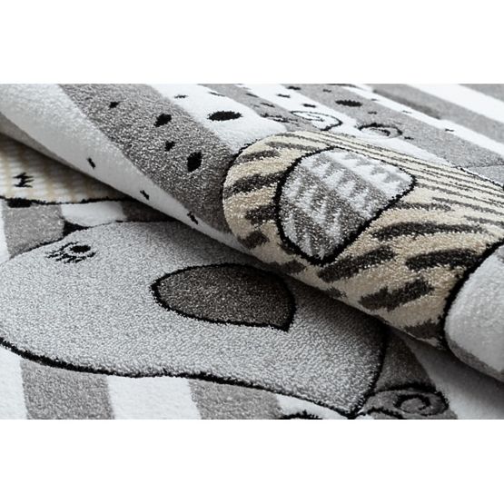Tapis enfant PETIT - Oiseaux - gris-blanc