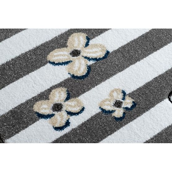 Tapis enfant PETIT - Oiseaux - gris-blanc