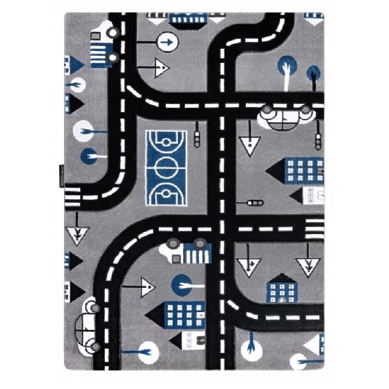 Tapis enfant PETIT - Routes et routes - gris
