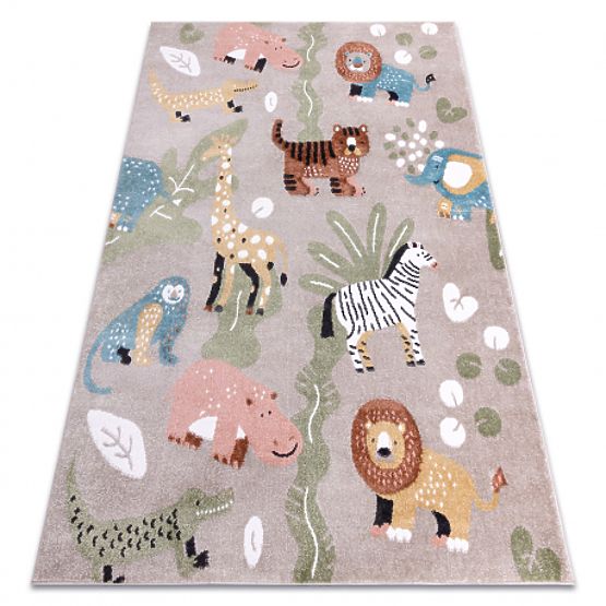 Tapis FUN Africa pour enfants, animaux, Afrique beige