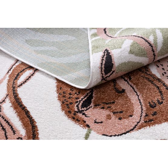 Tapis FUN Flami pour enfants, flamants roses crème