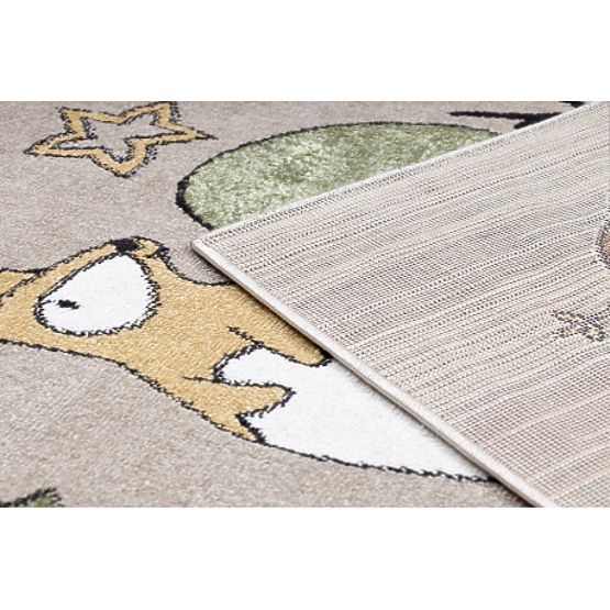 Tapis FUN Forester pour enfants, animaux, forêt beige