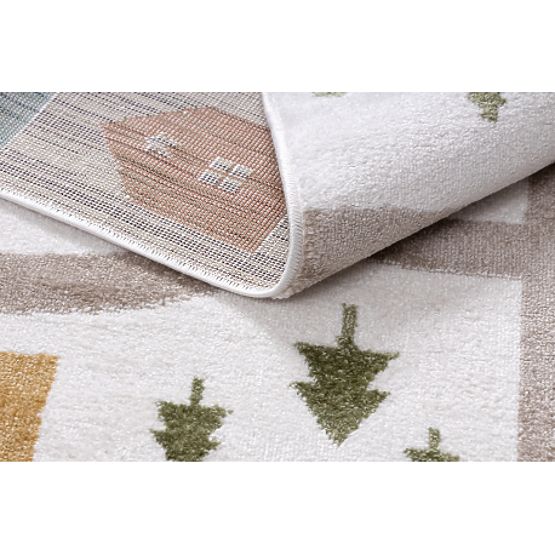 Tapis FUN Polar pour enfants, rue, forêt, crème