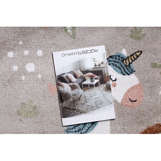 Tapis FUN Sweety pour enfants, licorne, arc-en-ciel beige