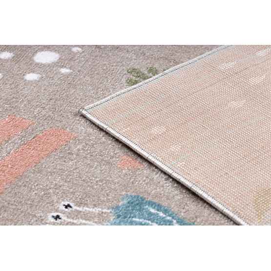 Tapis FUN Sweety pour enfants, licorne, arc-en-ciel beige