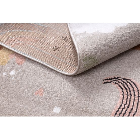 Tapis FUN Sweety pour enfants, licorne, arc-en-ciel beige