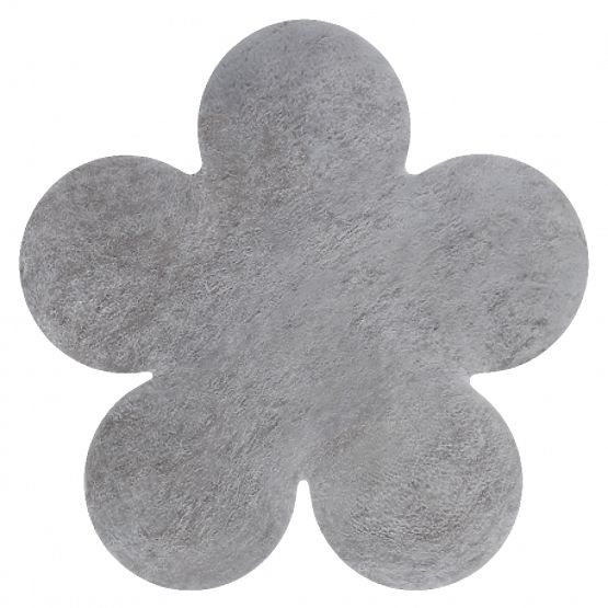 Tapis lavable SHAPE 3106 Fleur Shaggy - gris pelucheux, antidérapant