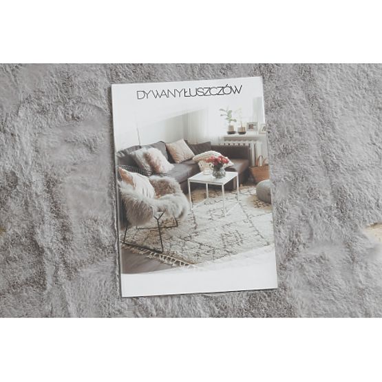 Tapis lavable SHAPE 3106 Fleur Shaggy - gris pelucheux, antidérapant